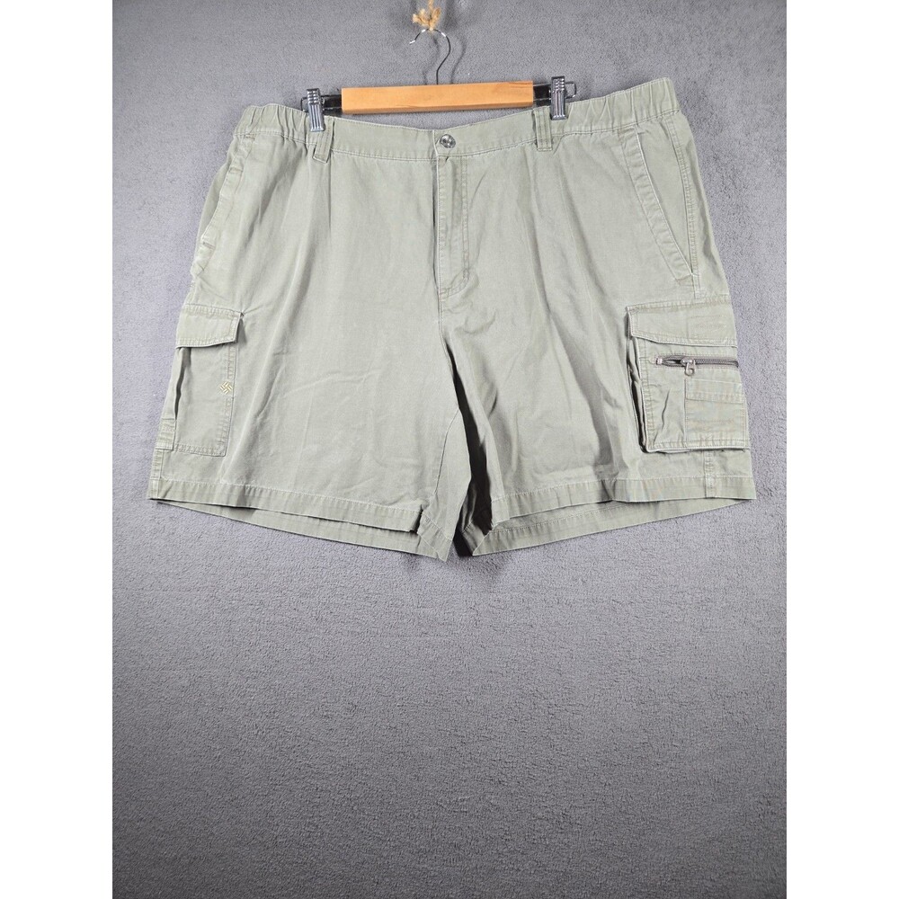 Columbia Men's Shorts XXL 100% Cotton Olive Green Cargo Shorts AM4441 Outdoor
